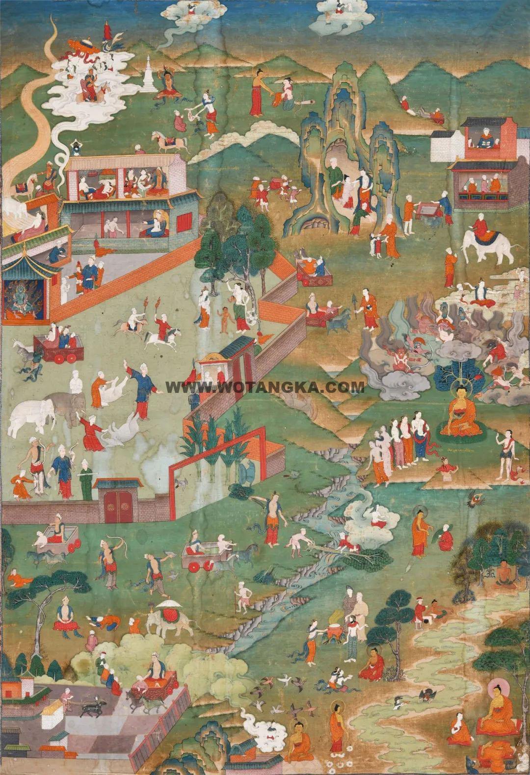 沃唐卡编号AC95135：释迦牟尼佛·源流图