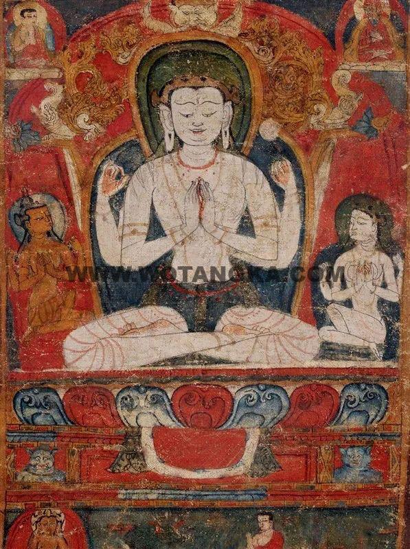 沃唐卡编号AC98084：四臂观音