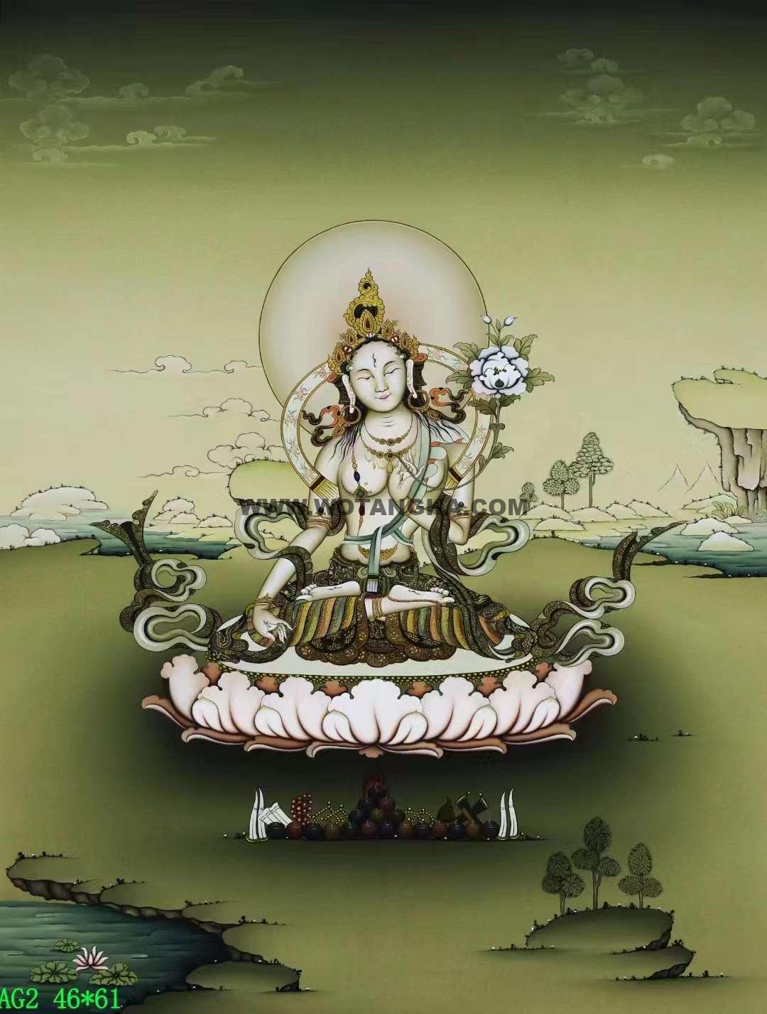 编号138-105832:嘎玛嘎赤-白度母(61*46CM左右)