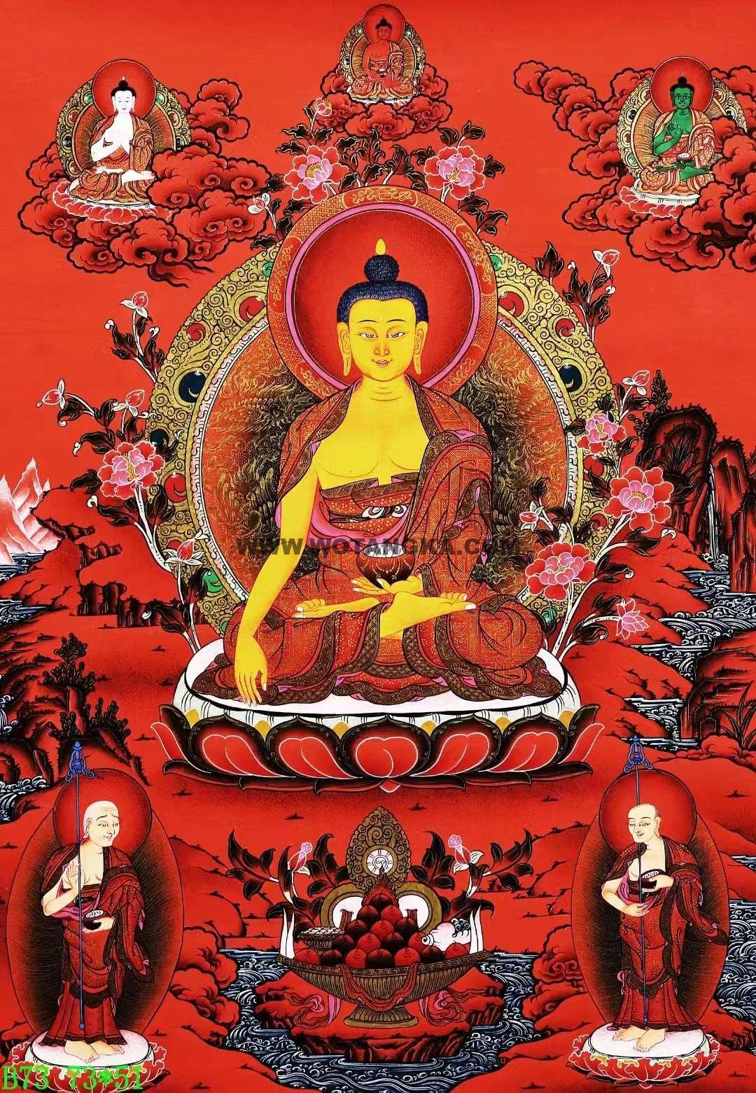 编号138-154860：红金唐卡-释迦牟尼佛（73*51CM左右）