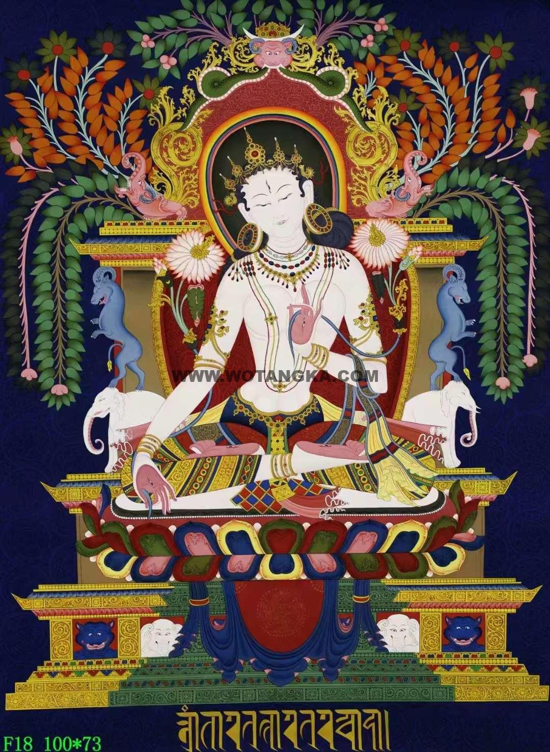 编号138-216199：彩绘唐卡-白度母（100*73CM左右）