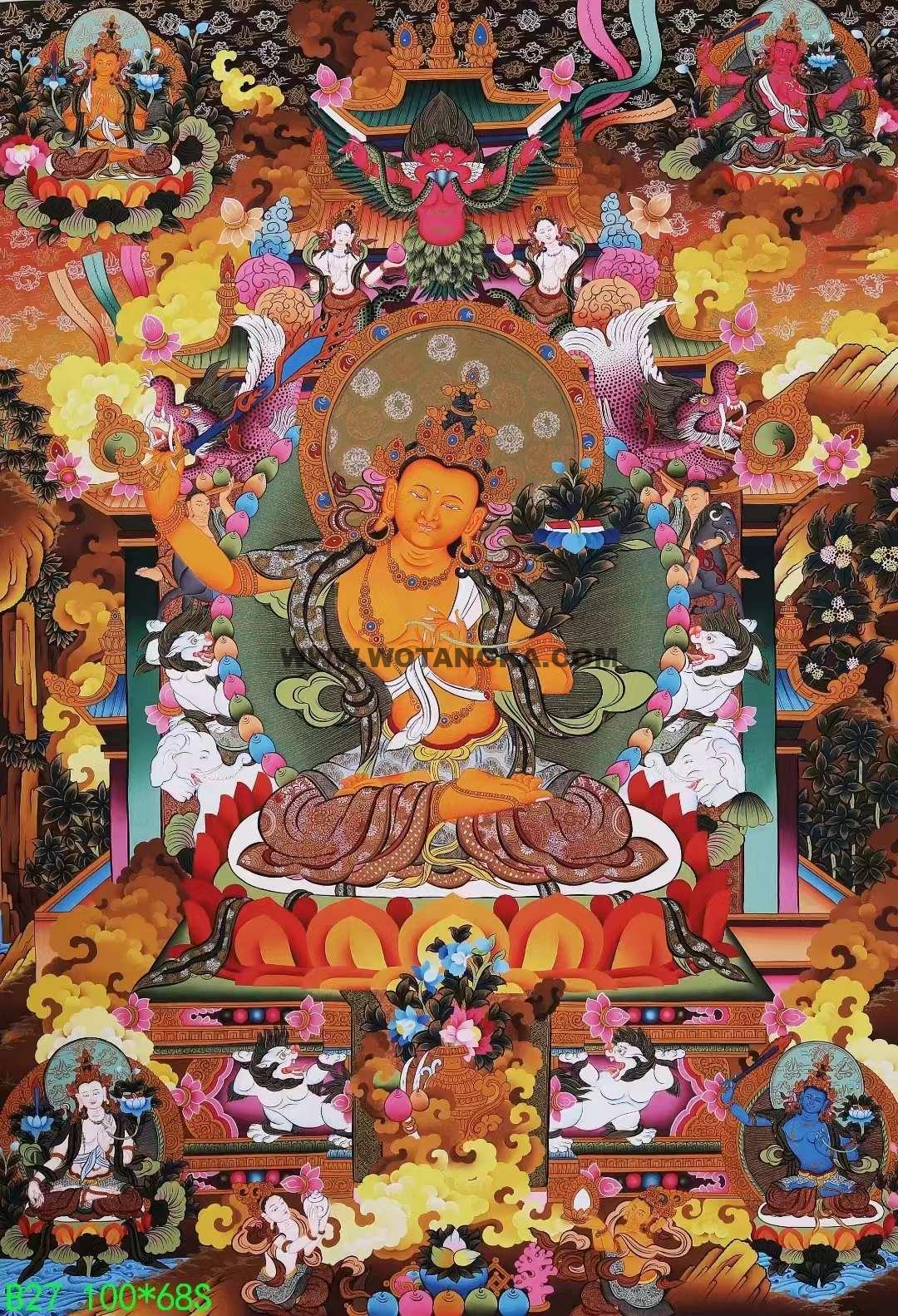 编号138-274848：彩绘唐卡-文殊菩萨·五部文殊（100*68CM左右）