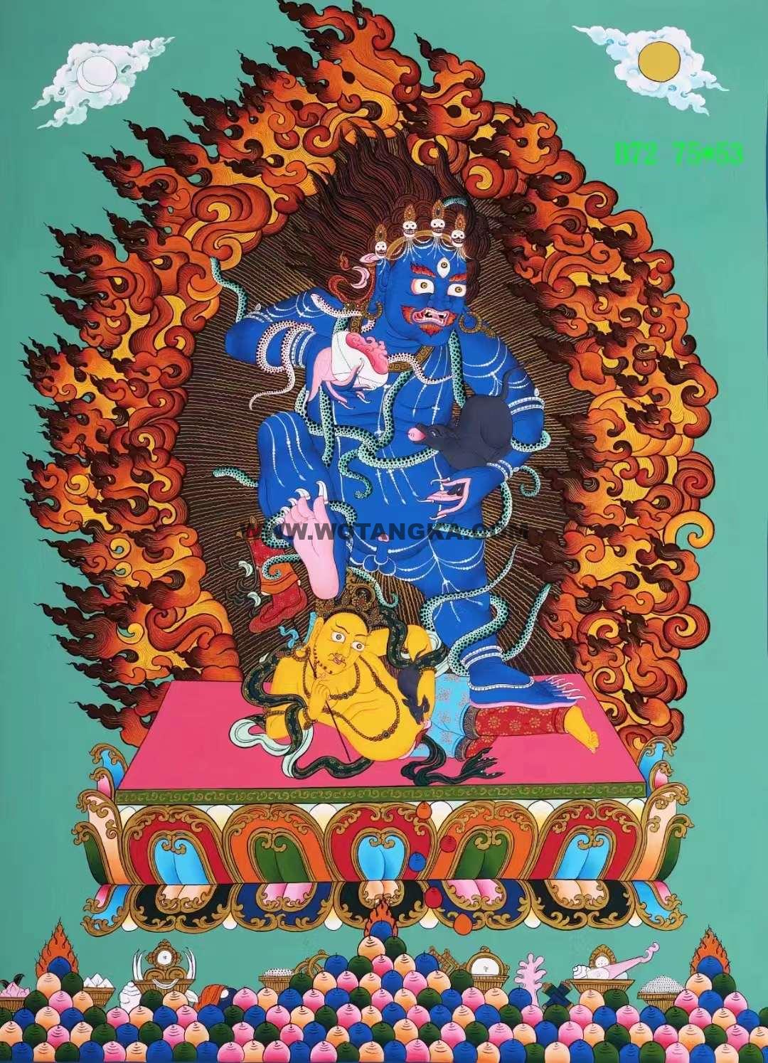 编号138-286282：彩绘唐卡-黑财神（75*53CM左右）