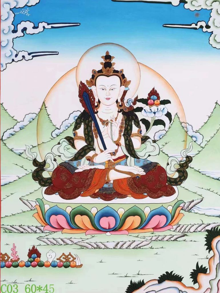 编号138-290825：彩绘唐卡-虚空藏菩萨（60*45CM左右）