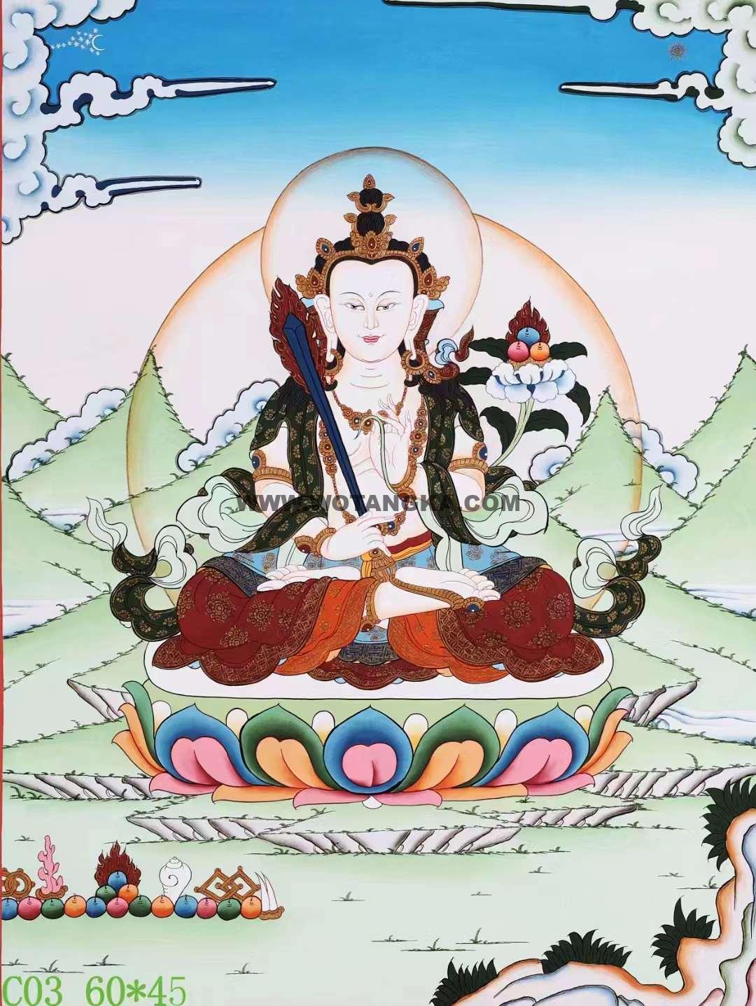编号138-290825:彩绘唐卡-虚空藏菩萨(60*45CM左右)