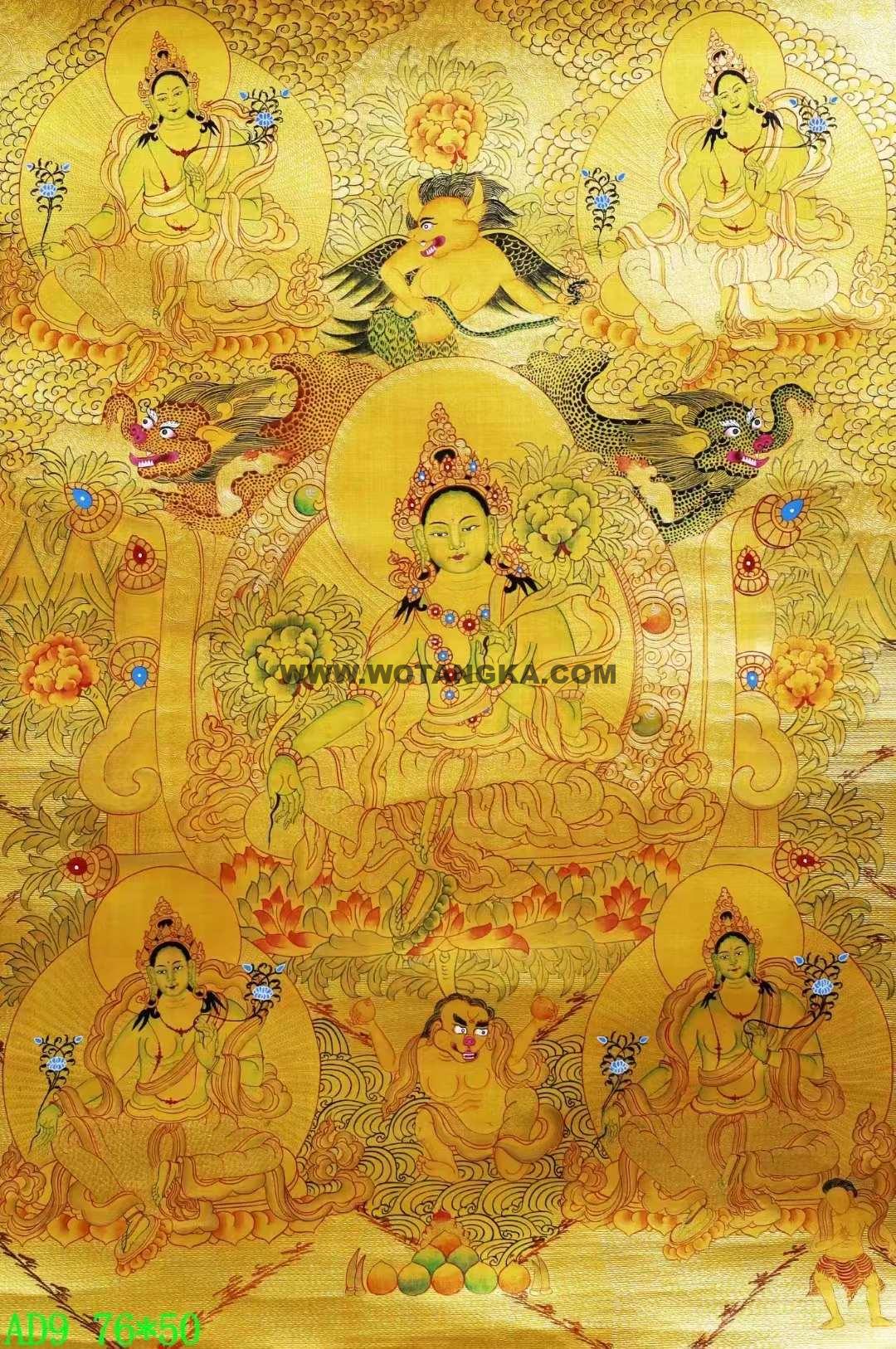 编号138-350832：黄金唐卡-绿度母（76*50CM左右）
