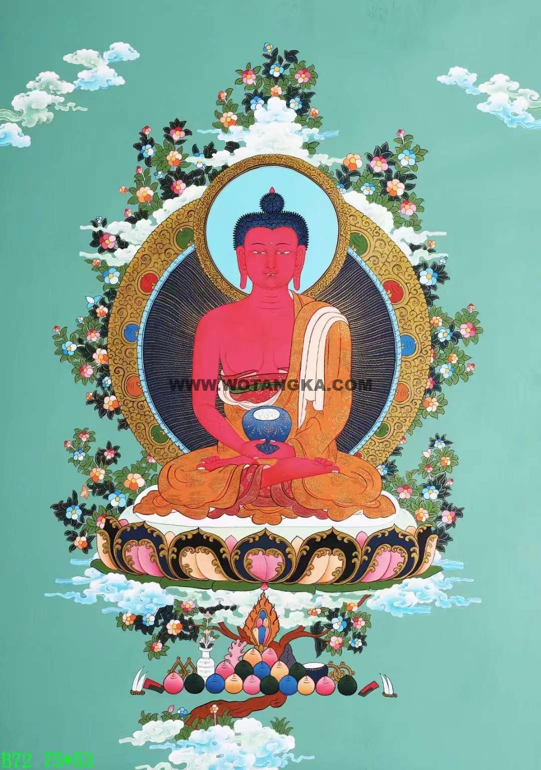 编号138-363225：彩绘唐卡-阿弥陀佛（75*53CM左右）