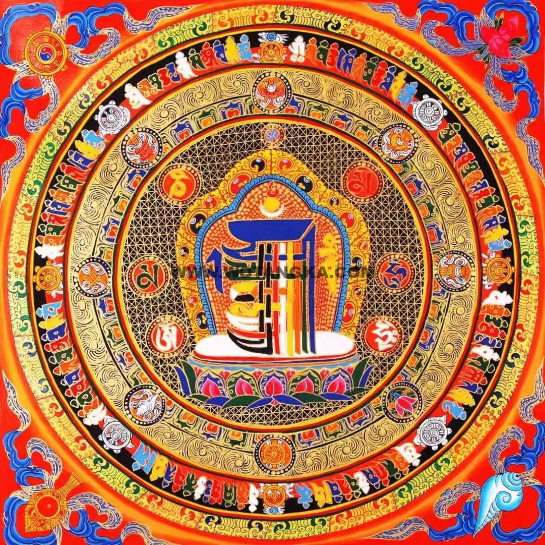 编号138-367947:彩绘唐卡-十相自在坛城(50*50CM左右)