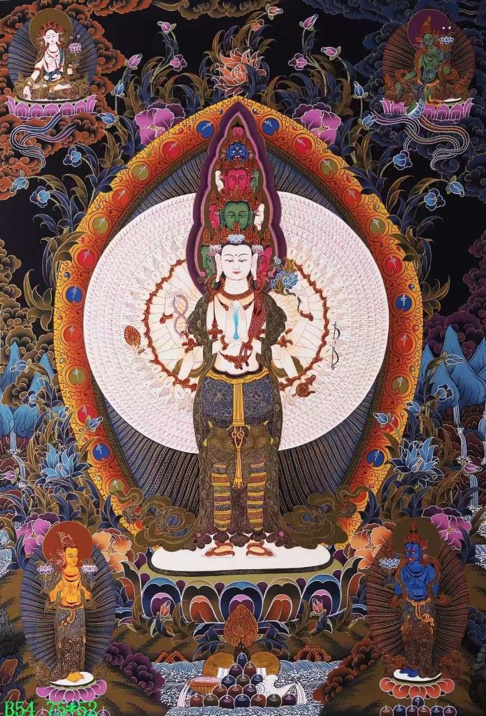 编号138-371058：彩绘唐卡-千手观音（75*52CM左右）