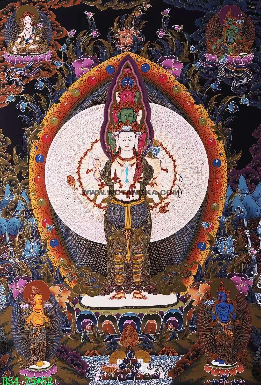 编号138-371058:彩绘唐卡-千手观音(75*52CM左右)