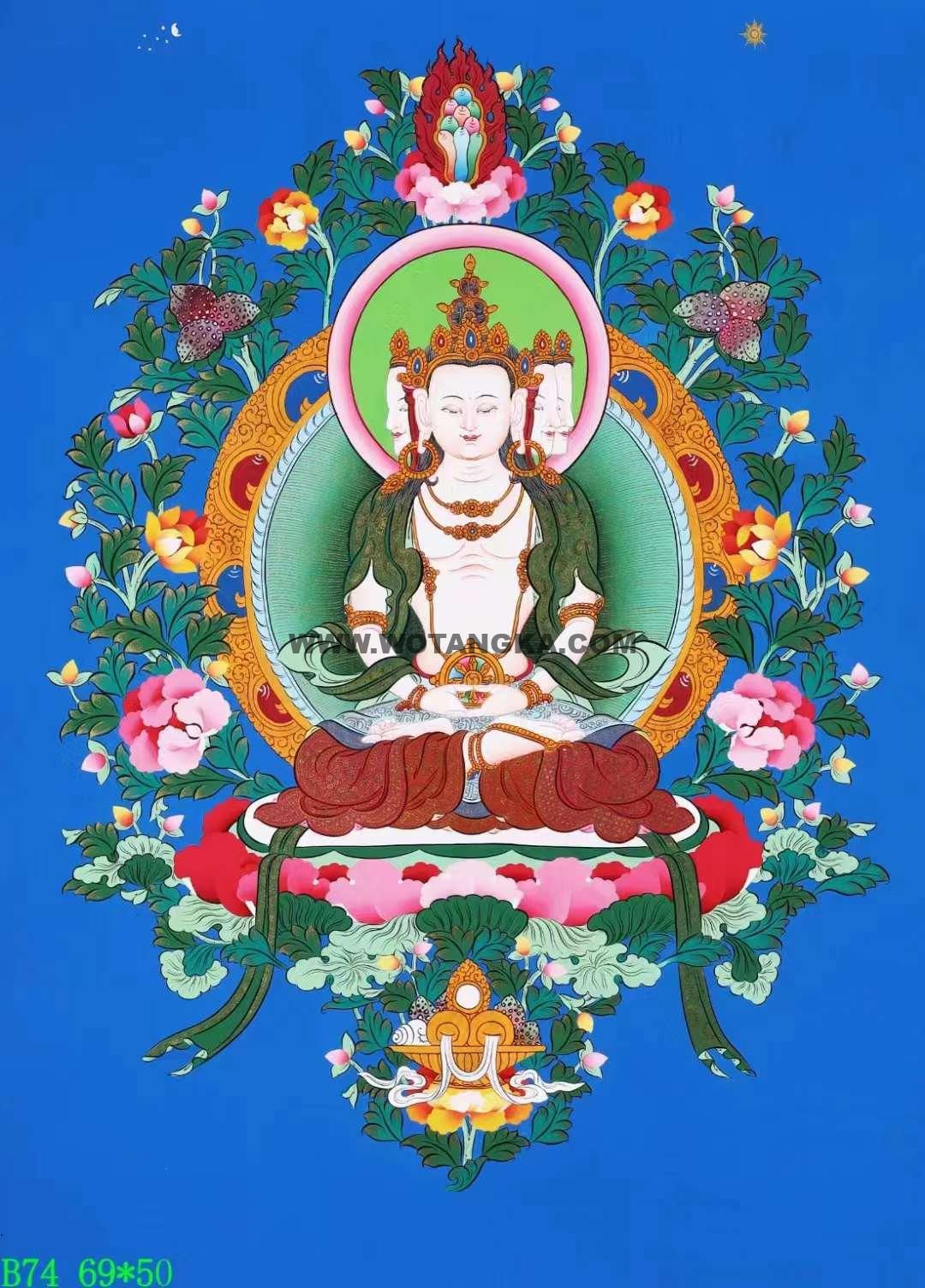 编号138-409968:彩绘唐卡-四面大日如来(69*50CM左右)