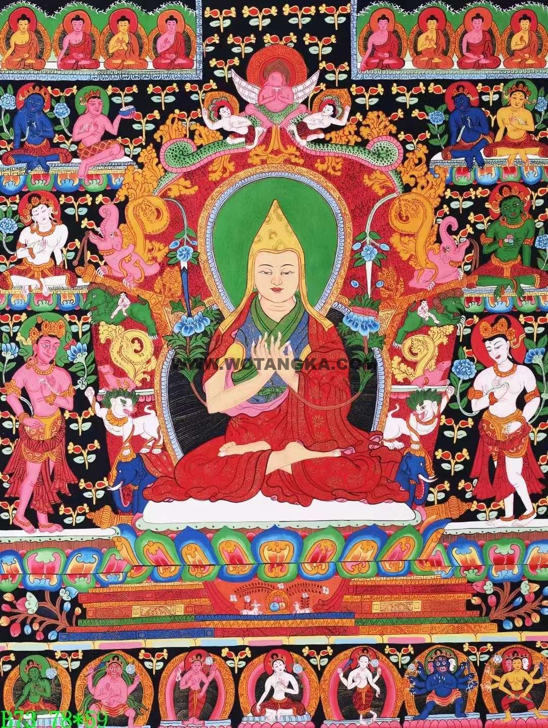 编号138-444258:彩绘唐卡-宗喀巴(76*58CM左右)