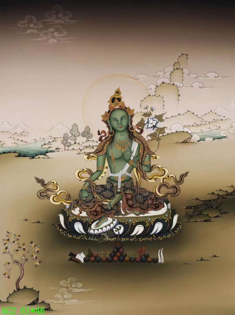编号138-507447：嘎玛嘎赤-绿度母（61*46CM左右）