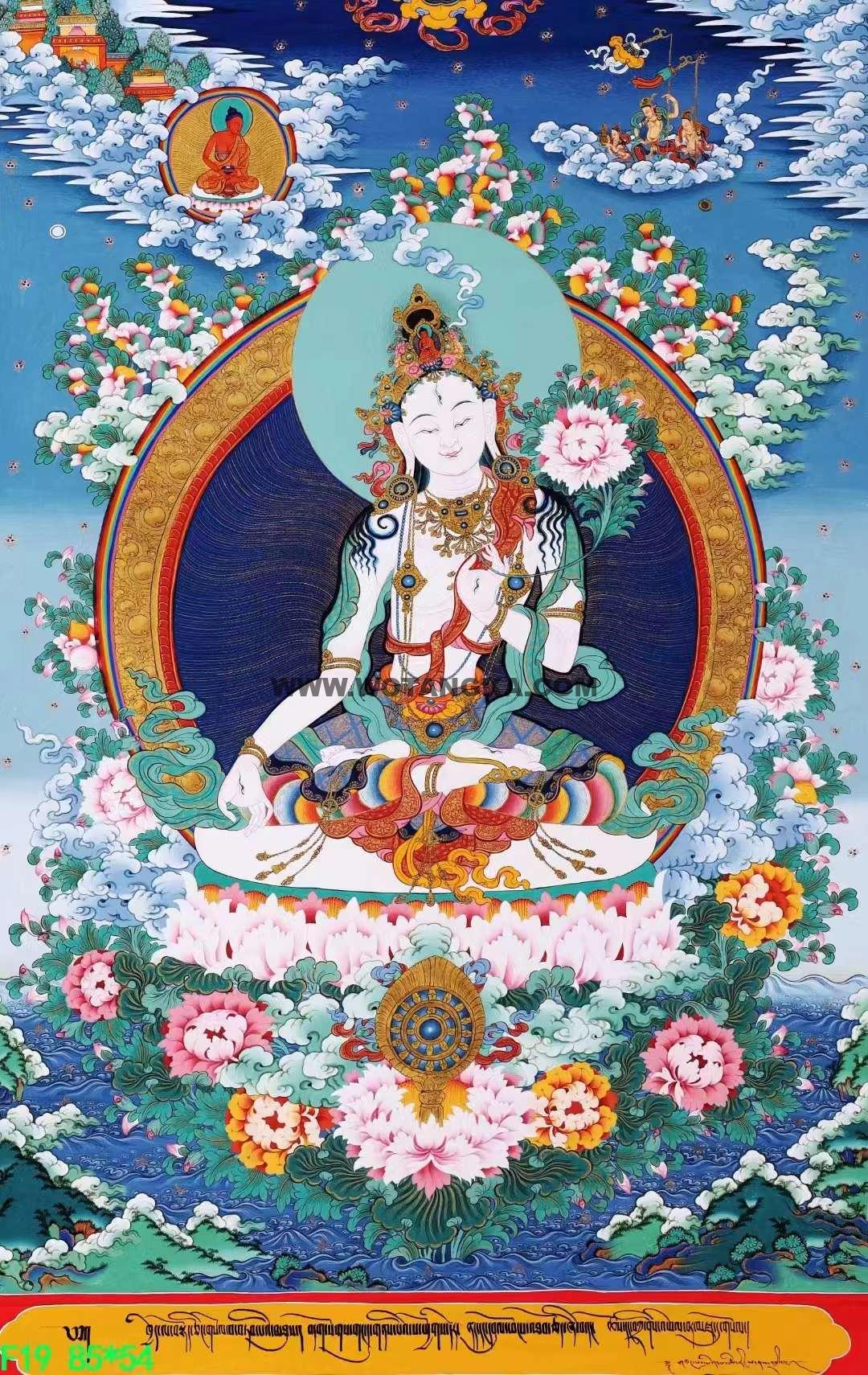 编号138-614197:彩绘唐卡-白度母(85*54CM左右)