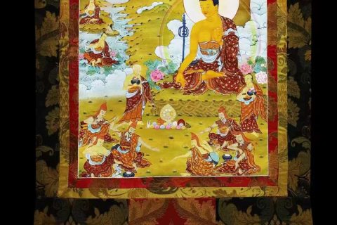 编号138-683902：彩绘唐卡-释迦牟尼佛（100*70CM左右）