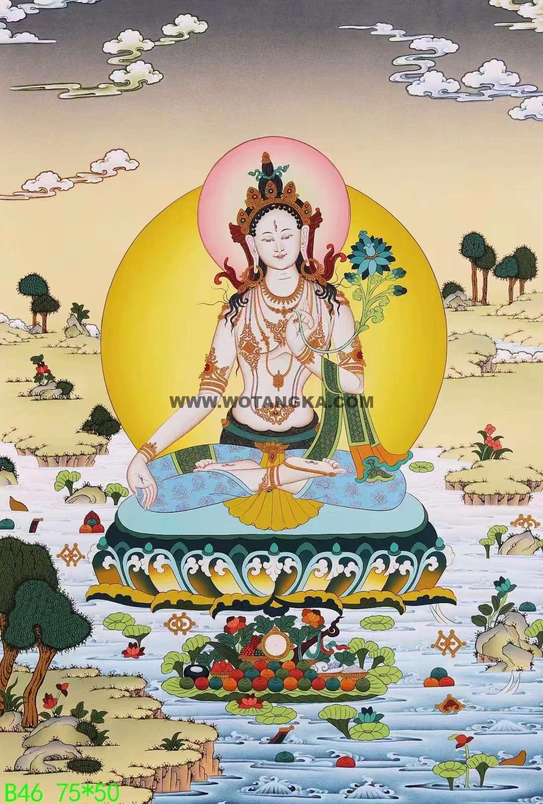 编号138-824178：嘎玛嘎赤-白度母（75*50CM左右）