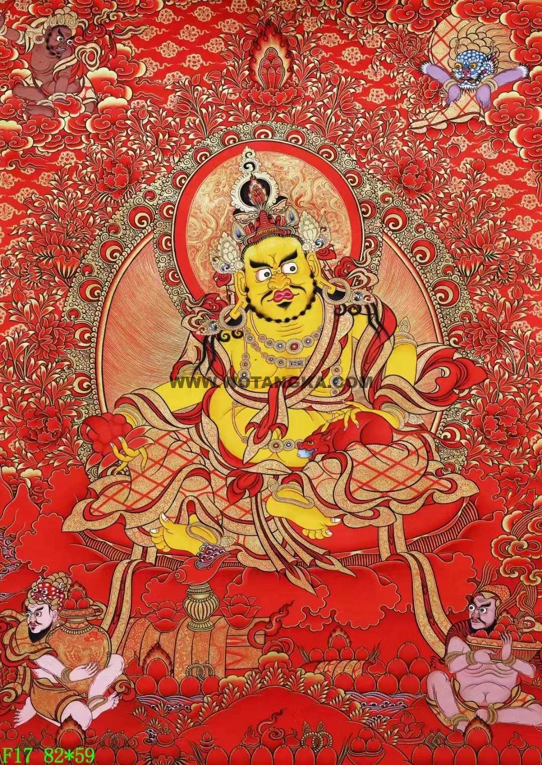 编号138-918338：红金唐卡-黄财神（82*59CM左右）