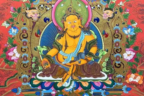 编号138-930230：红金唐卡-黄财神（76*54CM左右）