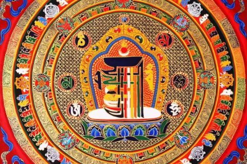 编号138-937330：彩绘唐卡-十相自在坛城（50*50CM左右）