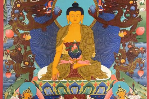编号157-256106：彩绘唐卡-释迦牟尼佛（90*60CM左右）