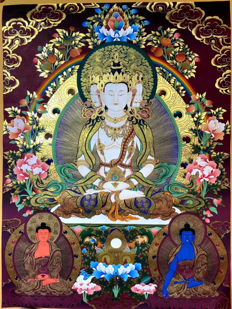 编号157-530639：红金唐卡-大日如来（75*55CM左右）