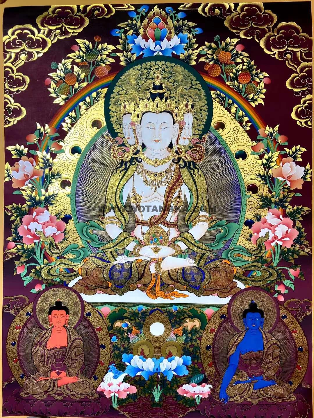 编号157-530639：红金唐卡-大日如来（75*55CM左右）