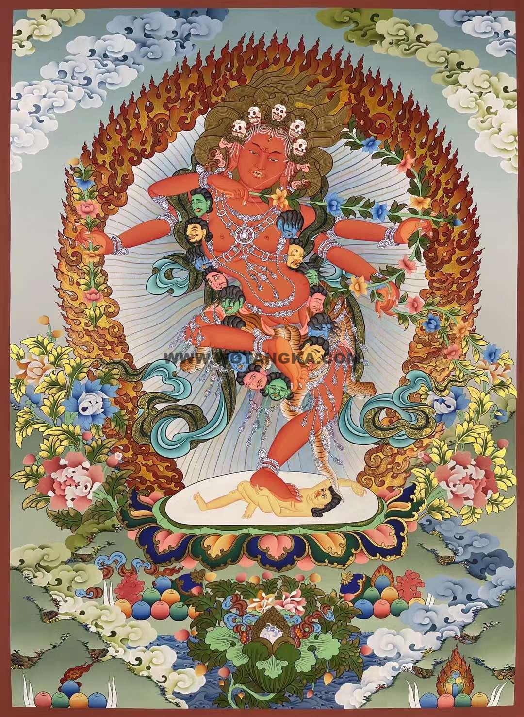 编号157-736698:彩绘唐卡-作明佛母(75*55CM左右)