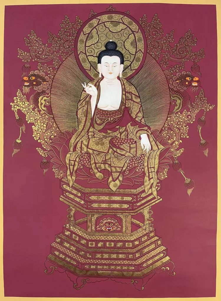 编号157-953192：红金唐卡-大日如来（75*55CM左右）