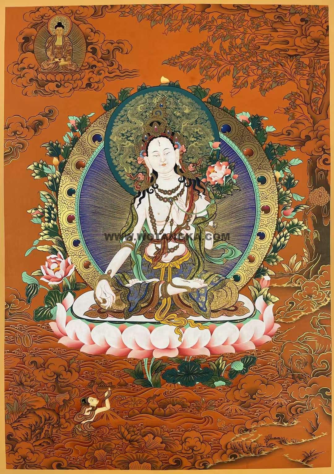 编号157-966932:红金唐卡-白度母(75*55CM左右)