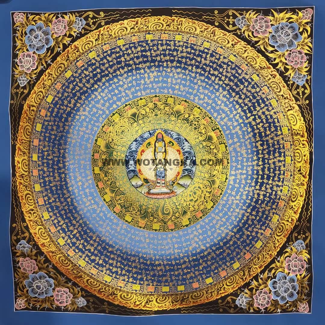 编号160-165295：彩绘唐卡-千手观音坛城（70*70CM左右）