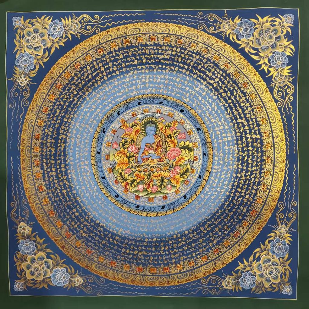 编号160-205835：彩绘唐卡-药师佛坛城（70*70CM左右）
