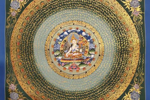 编号160-207815：彩绘唐卡-白度母坛城（70*70CM左右）