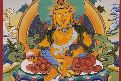 编号160-350928：彩绘唐卡-黄财神（65*40CM左右）