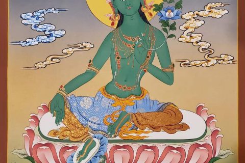 编号160-403674：嘎玛嘎赤-绿度母（70*50CM左右）