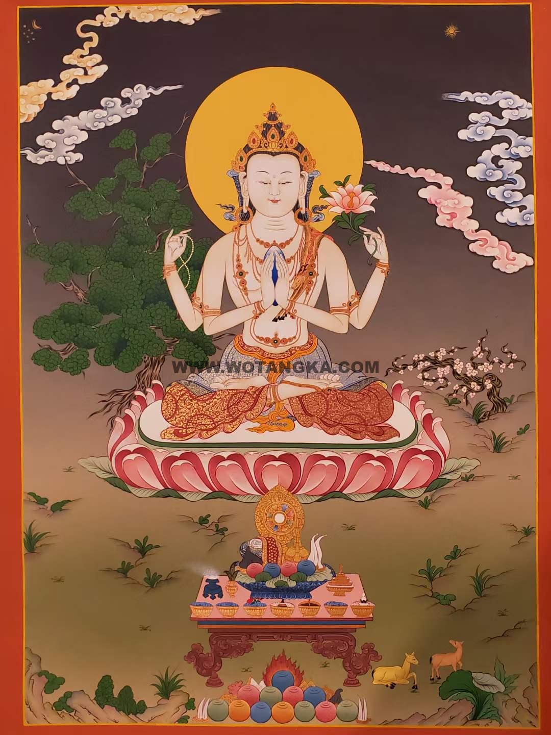 编号160-492531：嘎玛嘎赤-四臂观音（70*50CM左右）