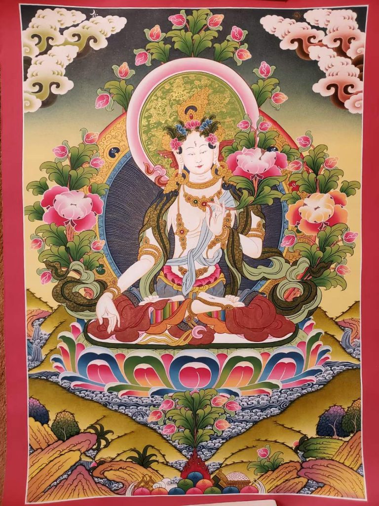 编号160-730381：嘎玛嘎赤-白度母（70*50CM左右）