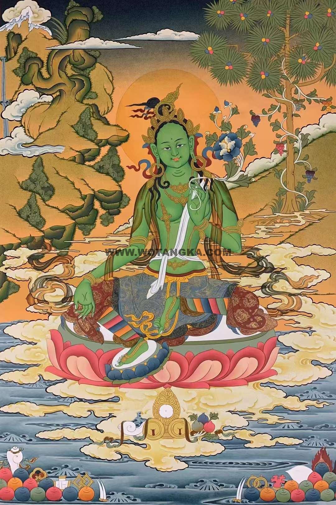 编号172-242507：嘎玛嘎赤-绿度母（70*50CM左右）