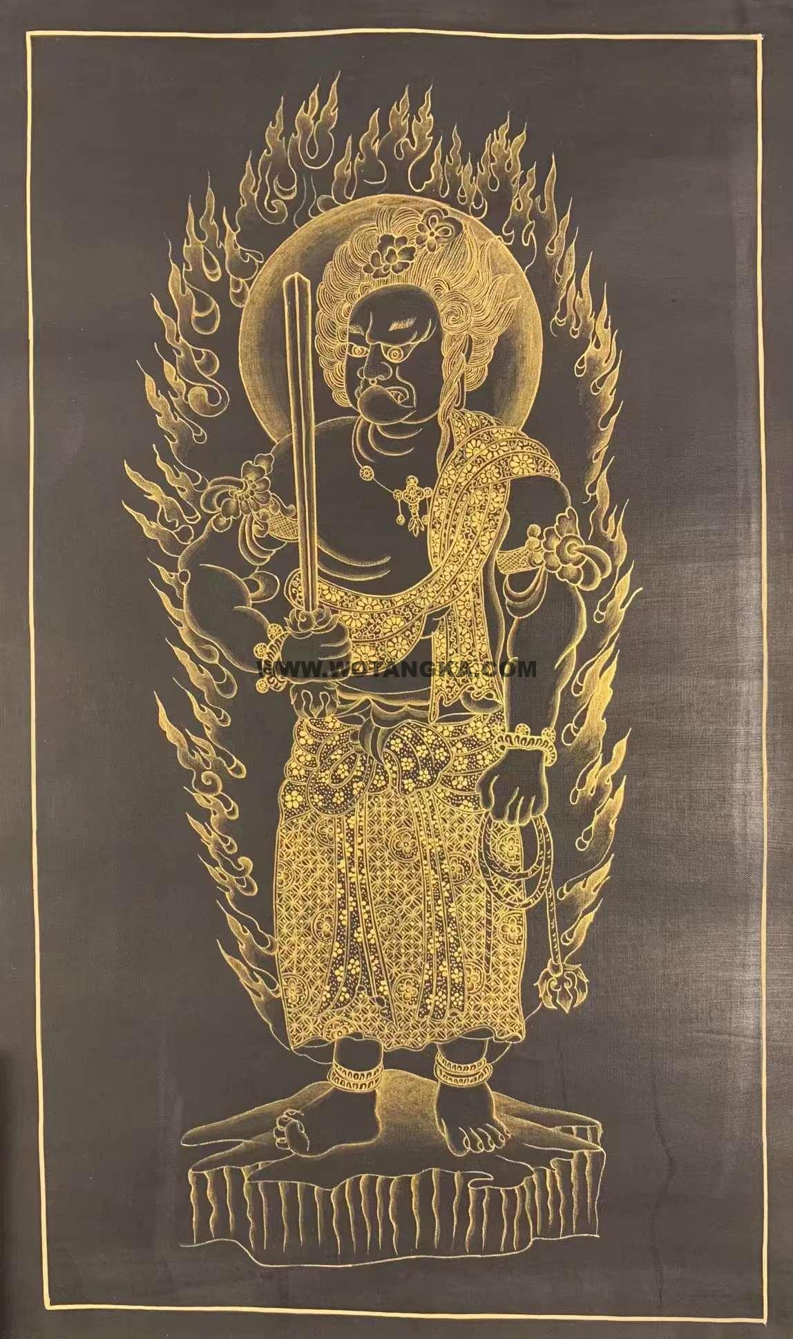 编号172-351982：黑金唐卡-不动明王（45*20CM左右）