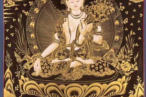 编号172-948251：黑金唐卡-白度母（60*45CM左右）