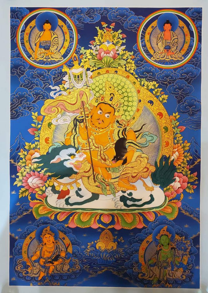 编号173-111069：蓝金唐卡-财宝天王（85*60CM左右）