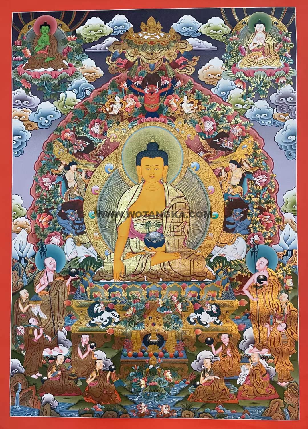 编号173-144407：彩绘唐卡-释迦牟尼佛（100*70CM左右）