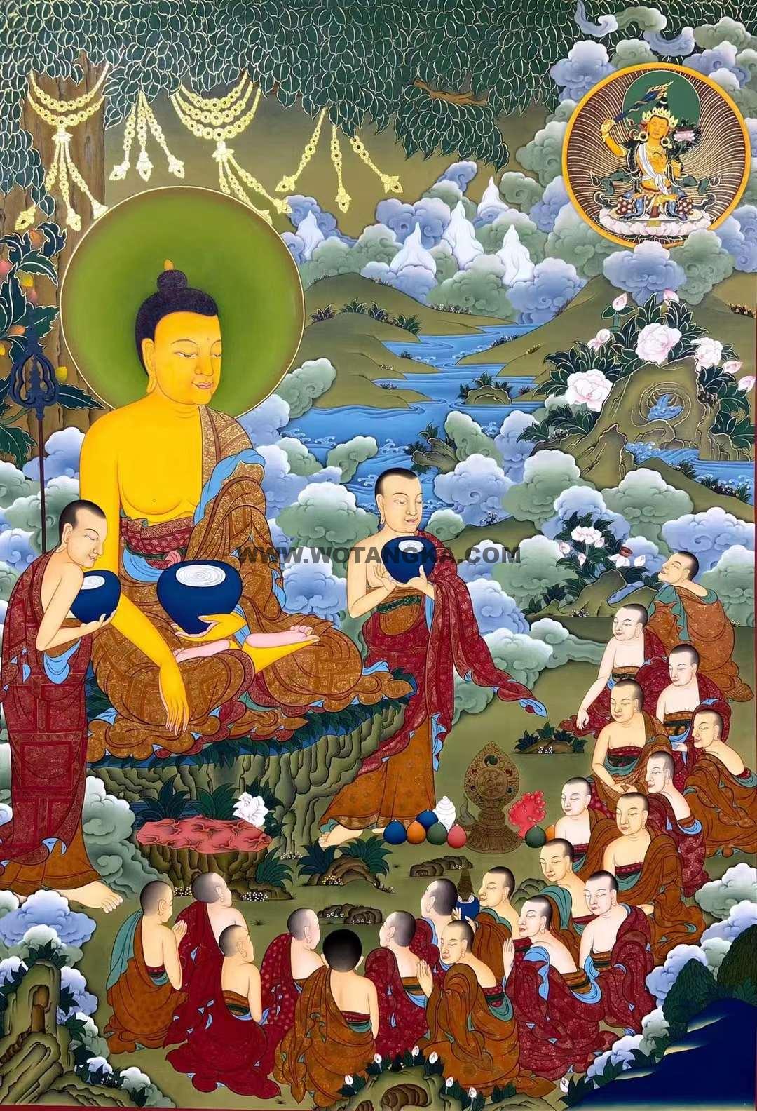 编号173-149090:彩绘唐卡-释迦牟尼佛·说法图(120*90CM左右)