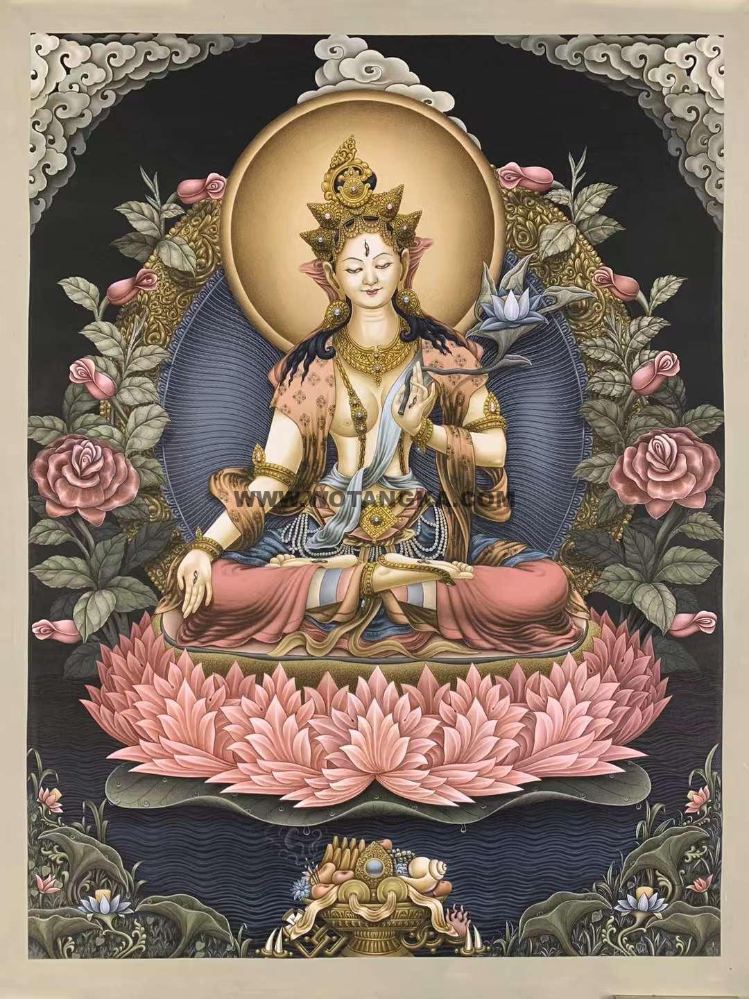 编号173-203849:彩绘唐卡-白度母(60*43CM左右)