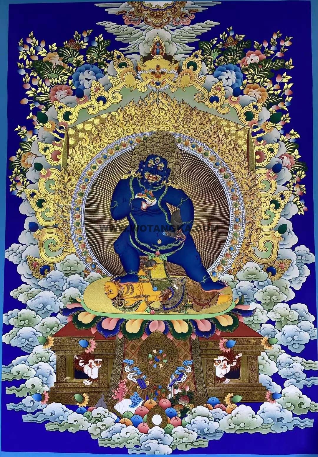 编号173-261048:彩绘唐卡-黑财神(75*55CM左右)