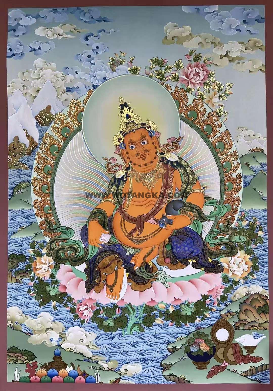 编号173-268185：彩绘唐卡-黄财神（75*55CM左右）