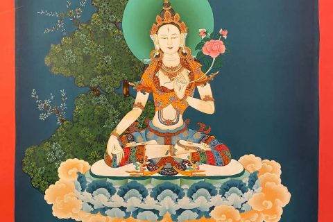 编号173-393049：嘎玛嘎赤-白度母（80*55CM左右）