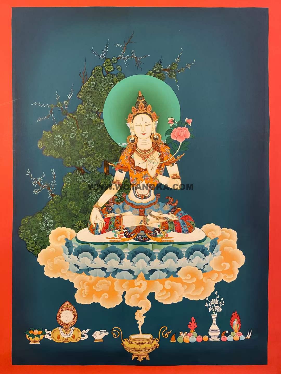 编号173-393049：嘎玛嘎赤-白度母（80*55CM左右）