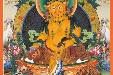 编号173-410351：彩绘唐卡-五方财神（70*50CM左右）