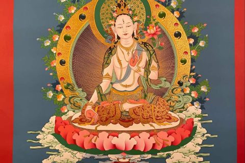 编号173-441634：彩绘唐卡-白度母（80*55CM左右）