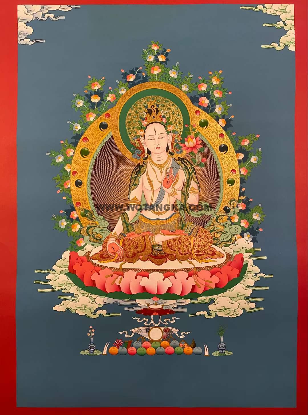 编号173-441634：彩绘唐卡-白度母（80*55CM左右）